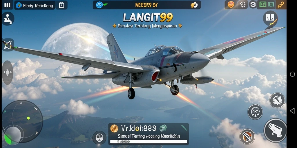 Tampilan gameplay LANGIT99 yang memukau saat terbang tinggi di langit.