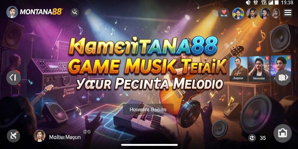 Tampilan gameplay MONTANA88 dengan berbagai alat musik dan tantangan yang menarik.