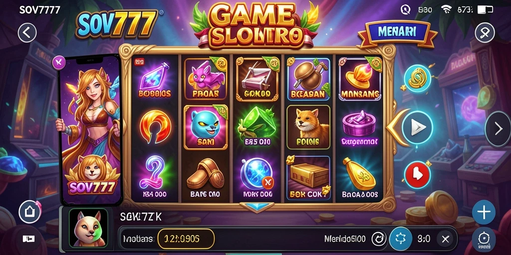 Screenshot SOV777 menampilkan gameplay slot yang seru dan mendebarkan.
