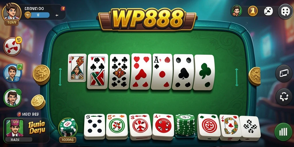 Tampilan gameplay menarik dari WP888 untuk permainan Domino.